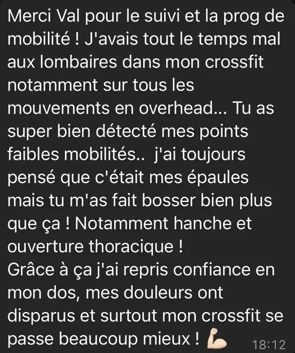 Message d'un sportif