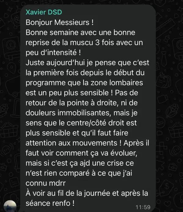 Message d'un sportif