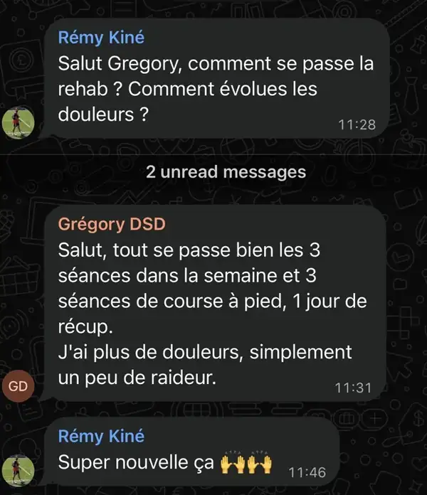 Message d'un sportif