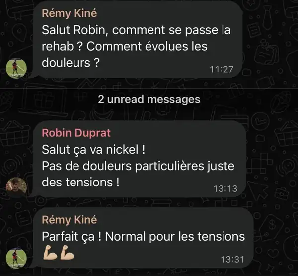 Message d'un sportif